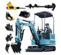 SANJSJHXJ 4000 Lbs Mini Excavator - Efficient Diesel Engine Micro Digger With Hydraulic Joystick - Heavy-Duty Track Hoe For Farm, Garden & Trenching(Turquoise Blue(+8))