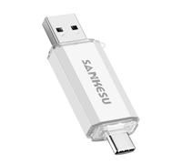 SANKESU Chiavetta USB 3.0 USB C da 128 GB USB A & Type-C OTG Memory Stick, Dual Memory Sticks per PC/Tablet/Laptop/Tipo C Telefono cellulare (argento)