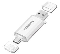 SANKESU Chiavetta USB 3.0 USB C da 64 GB USB A & Type-C OTG Memory Stick, Dual Memory Sticks per PC/Tablet/Laptop/Tipo C Telefono cellulare (argento)