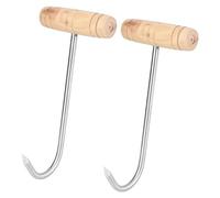 Sankoly 2 ganci per carne per macelleria, in acciaio inox, con manico a T, per disossare la carne, per la lavorazione della carne, per cucina, macelleria, ristorante, barbecue