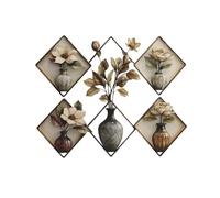 SanKristo 1 pezzo 40 * 50CM Adesivo da parete Piante in vaso verdi Vasi di fiori - 3D Piante e foglie verdi autoadesive Decorazione da parete Quadro moderno per soggiorno ufficio hotel