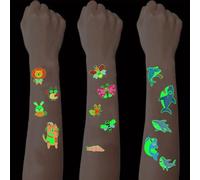 SanKristo 15 Fogli Luminosi Tatuaggi Temporanei per Bambini Impermeabile Cartoon Squali Animali Insetti Tatuaggi Adesivi Set Ragazze Ragazzi Bagliore Nel Buio Regalo di Compleanno per Bambini Festa