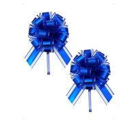 SanKristo 2 PCS Fiocco Grande Regalo, con Nastro Regalo Diametro 17 cm Autotiranti Fiocchi Decorativi Color Metallizzato, Decorazioni Auto, Matrimoni, Feste, Compleanni, Natale, San Valentino, Blu