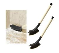 SanKristo 2 Pezzi Spazzola per Pulizia Delle Fessure con Setole Rigide, 3 in 1 Pennello per Pulizia a Gap Multifunzionale con Clip per Capelli, Pennello a Forma di V per la pulizia Del Bagno (Beige)