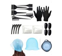 SanKristo 20 Pz Kit Strumenti Colorare Capelli, Set Pennello Tinta Capelli, Silicone Tinture Capelli Cuffia Meches Ganci Pettine Ciotola Guanto Copri Forcine Orecchie Pennelli, Fai Da Te Casa Saloni