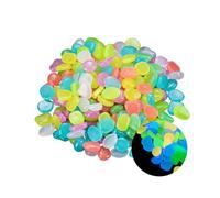 SanKristo 200 Pezzi Pietre Luminose Colorate, Ciottoli Decorativi Brillanti per Passerella da Giardino, Ciottoli Fosforescenti in Resina per Outdoor Fai da te Deco, Aquarium, Path