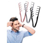 SanKristo 3 Pezzi Pettine Volumizzante Capelli, Pettine per Texture, Texture Comb Pieghevole, Pettini Denti Larghi per Capelli Ricci, Strumento Volumizzante per Radici Uomo e Donna, Nero Rosa Grigio