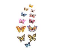 SanKristo 3D Farfalla Adesivi Murali 12 PCS, Realistico Farfalla Bagliore nel Buio Magnetica Doppio Strato Adesivo Luminoso Adesivi Colorati Frigo, Farfalle Adesivo Muro Decorativo Decor Decalcomanie