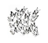 SanKristo 3D Farfalla Adesivi Murali 24PCS, Realistico Farfalla Traslucida Adesivo Murale Art Decor Crafts Room Accessori, Farfalle Adesivo Muro Decorativo Decor Farfalla Decalcomanie