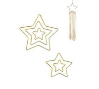 SanKristo 5 Pezzi Anello di Metallo 15/20/25 cm, Cerchi per Acchiappasogni Anelli in Metallo a Forma di Stella, Anello Decorativo in Metallo Natale, per Acchiappasogni Nuziali Natale Ghirlande, Dorato