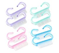 SanKristo 8 Pezzi di Spazzole per la Pulizia Delle Unghie, Spazzole per Unghie in Plastica a Doppia Faccia con Manico, Spazzole Multicolori per la Pulizia Delle Mani (Rosa, Viola, Blu, Verde)