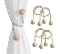 SanKristo Curtain Tiebacks 4 Pieces, Twist for Fun Curtain Tie No Punching Adjustable Length with Ball, Corda Intrecciata Filo di Metallo all'Interno, Forte Cravatte Tende durevoli Accessori Tende