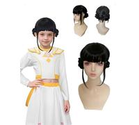 SanKristo Demons Parrucca Cosplay, Parrucche Anime Hunter, Parrucca Bambina Realistiche con Frangia, Parrucche con Doppio Nodo Trecce per Festa Travestimenti, Anime Cosplay, Carnevale, Nero (Z-o-e-y)