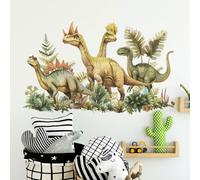 SanKristo Dinosauro Verde Adesivi Murali, Autoadesivo Realistico Dinosauro Carta da Parati Adesivi Finestra Adesivi casa Adesivi Bambini, per Soggiorno Camera da Letto Cucina Bagno Muro Decor