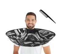 SanKristo Grembiule Professionale Pieghevole per Parrucchieri, Impermeabile e Universale con Accessori Pettine per Taglio Capelli Donna, Uomo e Bambino (Nero)