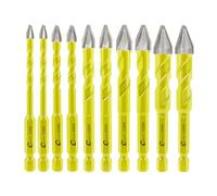 SANLEETEK Set di Trapano Eccentriche - Set Punte in Carburo per Legno Plastica Muratura Piastrelle di Ceramica Calcestruzzo 10pezzi 5mm*2+6mm*2+8mm*2+10mm*2+12mm*2, Codolo Esagonale a Cambio Rapido