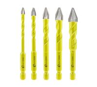 SANLEETEK Set di Trapano Eccentriche - Set Punte in Carburo per Legno Plastica Muratura Piastrelle di Ceramica Calcestruzzo Marmo 5pezzi 5/6/8/10/12mm, Codolo Esagonale a Cambio Rapido