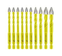 SANLEETEK Set di Trapano Eccentriche - Set Punte in Carburo per Legno Plastica Muratura Piastrelle di Ceramica Calcestruzzo Marmo 10pezzi 6mm*6+8mm*2+10mm*2, Codolo Esagonale a Cambio Rapido