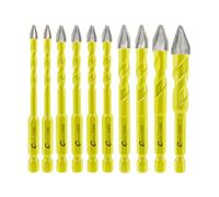 SANLEETEK Set di Trapano Eccentriche - Set Punte in Carburo per Legno Plastica Muratura Piastrelle di Ceramica Calcestruzzo Marmo 10pezzi 5mm*2+6mm*4+8mm*2+10mm+12mm, Codolo Esagonale a Cambio Rapido