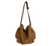 SANLEG Borsa a tracolla in tela stile letterario giapponese tinta unita borsa a tracolla Harajuku borsa in tela, Marrone, Durevole