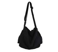SANLEG Borsa a tracolla in tela stile letterario giapponese tinta unita borsa a tracolla Harajuku borsa in tela, nero, Letterario giapponese