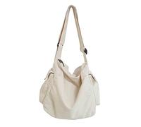 SANLEG Borsa a tracolla in tela stile letterario giapponese tinta unita borsa a tracolla Harajuku borsa in tela, bianco, Durevole