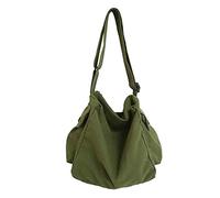 SANLEG Borsa a tracolla in tela stile letterario giapponese tinta unita borsa a tracolla Harajuku borsa in tela, Verde, Durevole