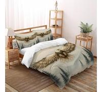 SanLiLLohKi Eagle Pine Tree Set Di Biancheria Da Letto 3 Pezzi Con Stampa 3D Temi animali Fauna selvatica Copripiumino Con 2 Federe Con Federe in Microfibra Ultra Morbida Super King（260x220cm）