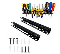 SANLIUBA Organizer per Cacciaviti,40Cm Support Mural à Outils à 14 Trous, Porte-Tournevis, Support Mural de Rangement pour Outils, Adapté aux Garages, Ateliers Et Établis (2 Pièces)