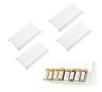 SANLIUBA Porta Spezie Cassetto，4pcs Spice Organizer Cassetto Modulare a 24 Scomparti per La Conservazione Delle Spezie in Cucina, Progettato per Contenere Barattoli Di Spezie (Bianco)