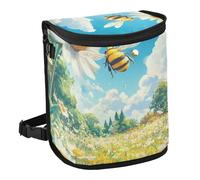 sanluoli 100% a prova di perdite, pieghevole, per portabicchieri, a prova di perdite e a prova di fuoriuscite, per auto, adatto per tutte le auto, 6 l, motivo: Bee Daisy Hi Summer