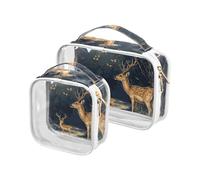 sanluoli 2 Pack chiaro Chic Sika Deer A River toilette appeso borsa TSA approvato impermeabile viaggio cosmetico kit da barba da uomo, chic cervo Sika un fiume, chic Sika cervo un fiume
