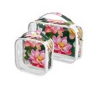 sanluoli 2 Pack chiaro India fiore bellezza fiori appeso viaggio articoli da toeletta TSA approvato impermeabile sacchetto cosmetico viaggio rasatura essenziali, India fiore bellezza fiori, Fiori di