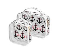 sanluoli 2 Pack Clear Polka Dot Black and White Ocean kit da toilette da viaggio TSA approvato multifunzionale borsa cosmetica da viaggio Kit da barba da uomo, Polka dot bianco e nero Ocean, Pois