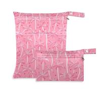 sanluoli 2 sacchetti impermeabili lavabili per costume da bagno con manici per viaggi, yoga (Palm Tree Anime San Valentino)