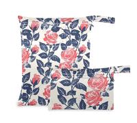 sanluoli 2 sacchetti lavabili per bagnati, essenziali da viaggio per bambini, con manici per fare il bagno, lo yoga (safari con rose in stile oceano con spiaggia autunnale)