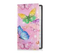sanluoli A Butterfly That Sparkles PU Leather Auto Registration Assicurazione & ID Card Holder Prefetto Car Essentials Portafoglio per carte, documenti essenziali, patente di guida veicolo documenti