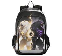 sanluoli accessori zaino per bambini 8-12: borse moderne per libri da donna in colori assortiti - Cool Black White Bear