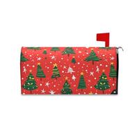 sanluoli Alberi di Natale su uno sfondo rosso per cassetta delle lettere per l'estate Carino San Patrizio Coperture 45,7 x 52,6 cm Caja de correos