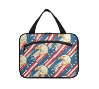 sanluoli American Flag Wild Bird appeso viaggio trucco borsa per le donne con gancio, designer impermeabile rasatura kit borse per gli uomini per le donne deve crociere maleta para maquillaje