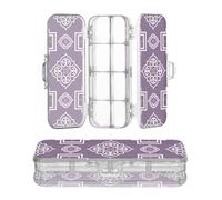 sanluoli Antico Lavanda Scacchi Matita Scatola di Plastica Trasparente Doppio Strato Penne Rigide Scatole Caso Per Forniture di Cancelleria Con Coperchio Snap-Tight