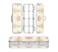 sanluoli Art Wheat Design Gold Red Clear Pencil Box Double Deck Penne Custodia rigida per articoli di cancelleria con scatto e coperchio