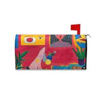 sanluoli Arte astratta Doodle Colorful Mailbox Cover per Mardi Fun Summer Mailbox Covers 52.8x64.5 cm Cover para buzon
