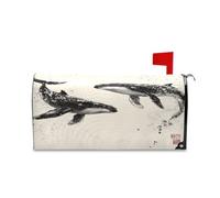 sanluoli Asthetic Green Peach Rose Drop Coperture decorative per cassetta postale per l'autunno, graziose coperture magnetiche per cassette postali per le vacanze, 52,8 x 64,5 cm