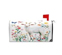 sanluoli Asthetic Green Peach Rose Drop Decorative Mailbox Covers Magnetic Standard for Memorial Day Cute Happy New Year Mailbox Cover 52,8 x 64,5 cm