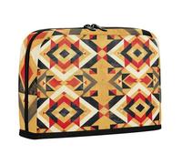 sanluoli Astucci di grande capacità verticale borsa portaoggetti grande cancelleria penna borsa per studenti universitari forniture scolastiche coraline retrò geometrico rosso brillante nero