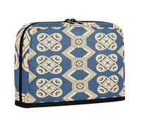 sanluoli Astuccio organizer per matite di grande capacità, astuccio portatile per cancelleria per uomo, materiale scolastico preppy, monogramma con motivo geometrico piatto