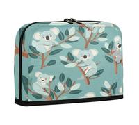 sanluoli Astuccio organizer per matite di grande capacità, organizer con scomparto per cancelleria da donna, con simpatico animale, koala, schiuma marina, blu