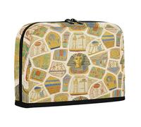 sanluoli Astuccio per il trasporto di matite di grande capacità, organizer da scrivania portatile per uomo forniture per scuola superiore pittura artistica beige Egitto retrò