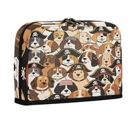 sanluoli Astuccio per il trasporto di matite, grande capacità, organizer multiuso per cancelleria per adulti, materiale scolastico, stile retrò, motivo: pirati in stile cartone animato